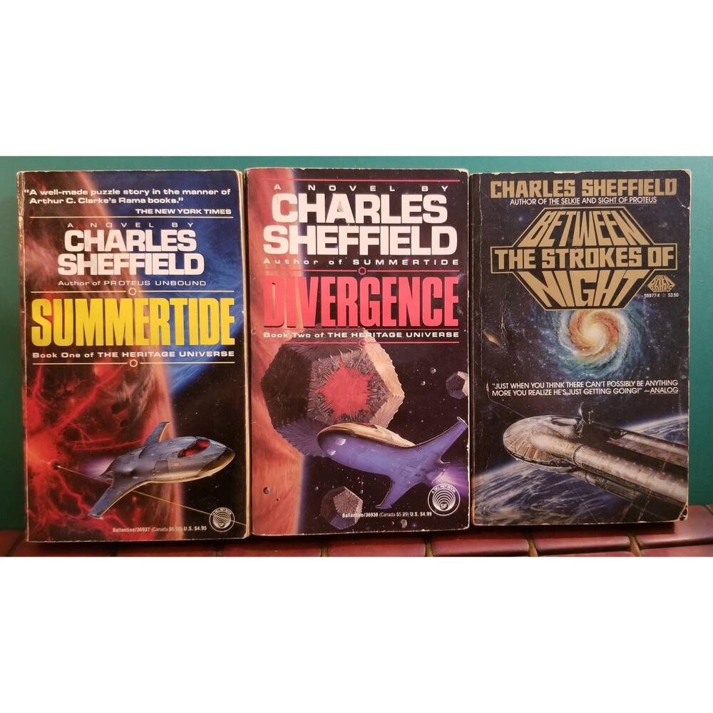 Charles Sheffield: Between The Strokes of Night, Summertide, Divergence. 3 Books